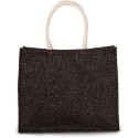 Grand sac shopping en toile de jute teinte, fermeture par scratch