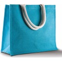 Grand sac shopping en toile de jute teinte, fermeture par scratch
