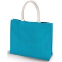 Grand sac shopping en toile de jute teinte, fermeture par scratch