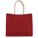 Grand sac shopping en toile de jute teinte, fermeture par scratch