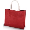 Grand sac shopping en toile de jute teinte, fermeture par scratch