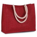 Grand sac shopping en toile de jute teinte, fermeture par scratch