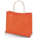 Grand sac shopping en toile de jute teinte, fermeture par scratch