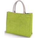Grand sac shopping en toile de jute teinte, fermeture par scratch