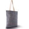 Sac en toile de jute avec fil tissé-teint, anses longues en coton