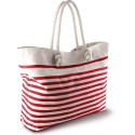 Grand sac de plage style marin, poche intérieure zippée, 310 g/m²