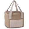 Sac isotherme en jute, intérieur isolant, avec poche extérieure en coton