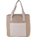 Sac isotherme en jute, intérieur isolant, avec poche extérieure en coton
