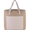 Sac isotherme en jute, intérieur isolant, avec poche extérieure en coton