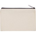 Pochette en coton avec fermeture éclair contrastée, 310 g/m²