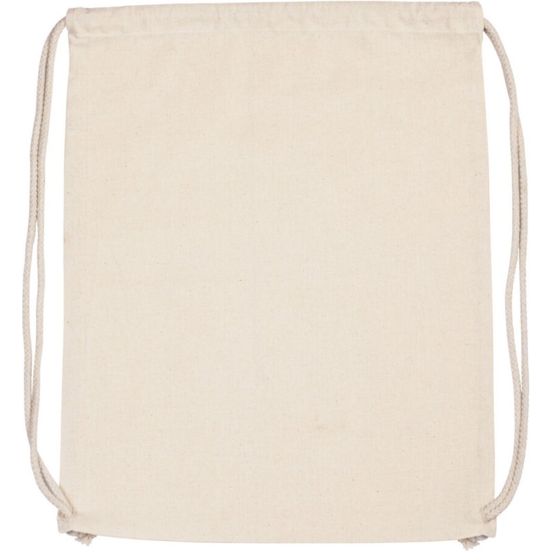 Sac à dos en coton bio avec cordon de serrage épais, 150 g/m² 