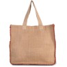 Grand sac en jute avec coutures et anses contrastées, 260 g/m²