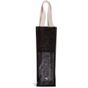 Sac à bouteille en jute avec fenêtre transparente pour une bouteille
