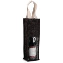 Sac à bouteille en jute avec fenêtre transparente pour une bouteille