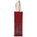 Sac à bouteille en jute avec fenêtre transparente pour une bouteille