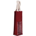 Sac à bouteille en jute avec fenêtre transparente pour une bouteille