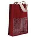 Sac à bouteille en jute avec fenêtre transparente pour deux bouteilles