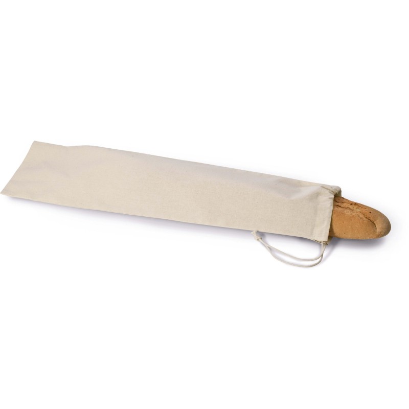 Sac à baguette en coton, fermeture par cordelette, 130 g/m²