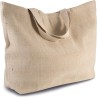 Grand sac de shopping fourre-tout esprit rustique en juco, 500 g/m²