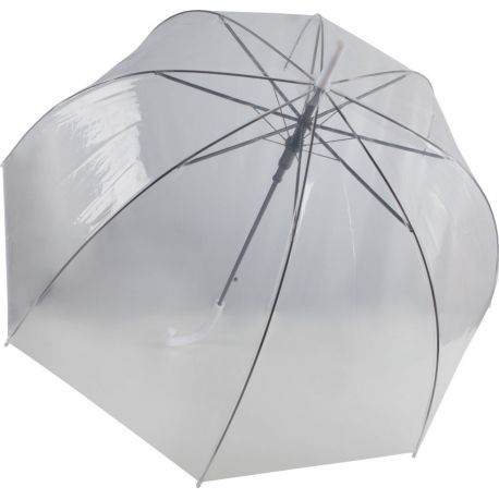 Parapluie transparent, ouverture automatique, mât en métal