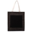 Sac shopping en toile de jute, poche extérieure en coton