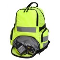 Sac à dos de sport fluo, bandes réfléchissantes sur trois côtés