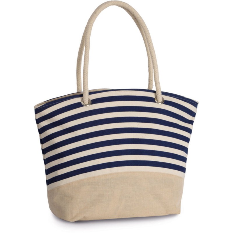 Sac à main style marin en toile de jute, 350 g/m²