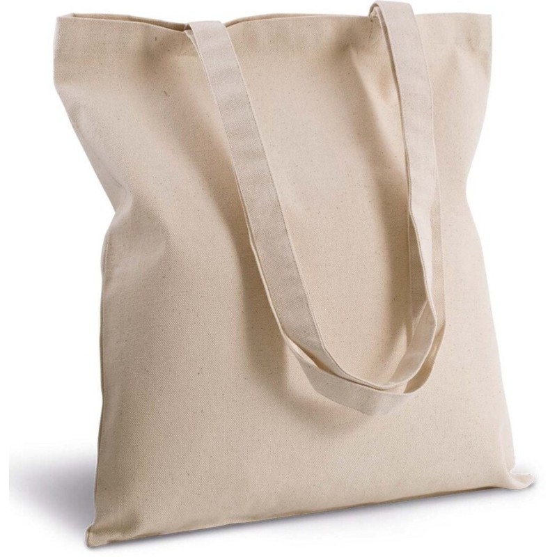 Sac shopping en coton canvas épais, longues anses, 310 g/m²