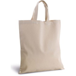 Sac shopping en coton canvas épais, anses courtes, 310 g/m²