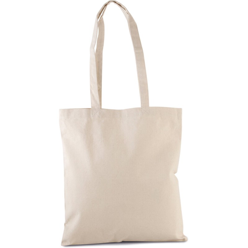 Sac shopping en coton bio épais, longues anses, 310 g/m²