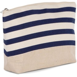  Pochette accessoires marinière en coton et jute, 310 g/m²