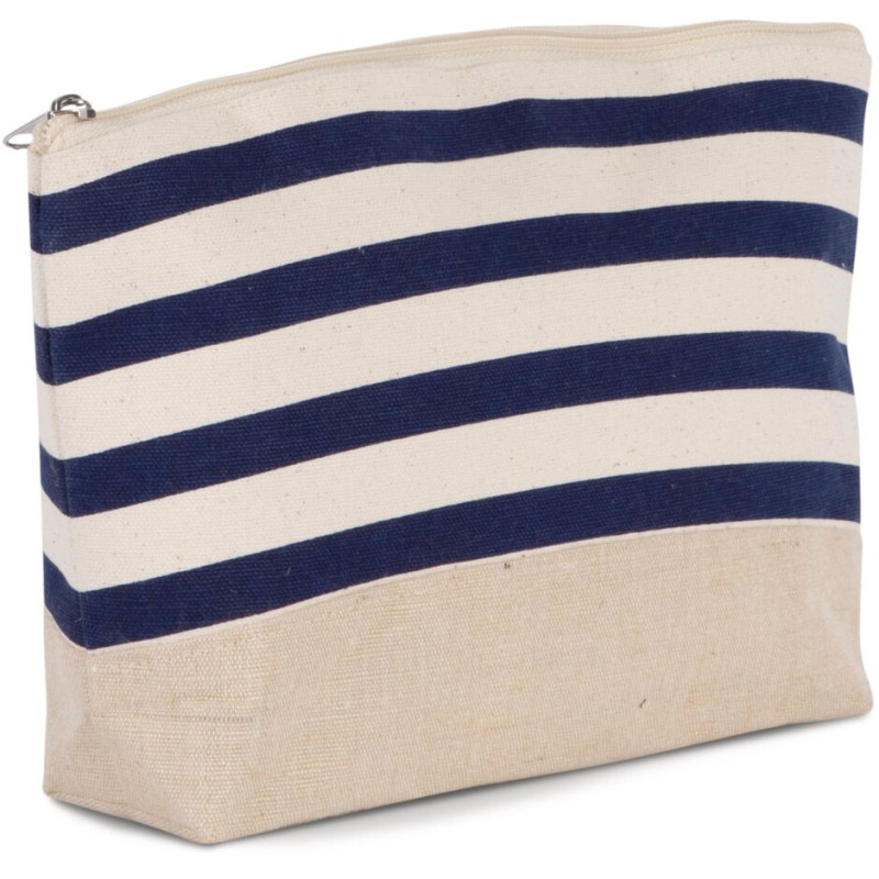  Pochette accessoires marinière en coton et jute, 310 g/m²