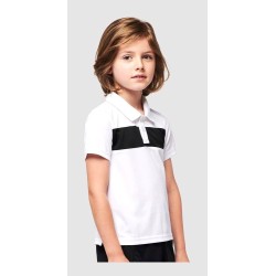 Polo de sport enfant manches courtes à séchage rapide, 155 g/m²