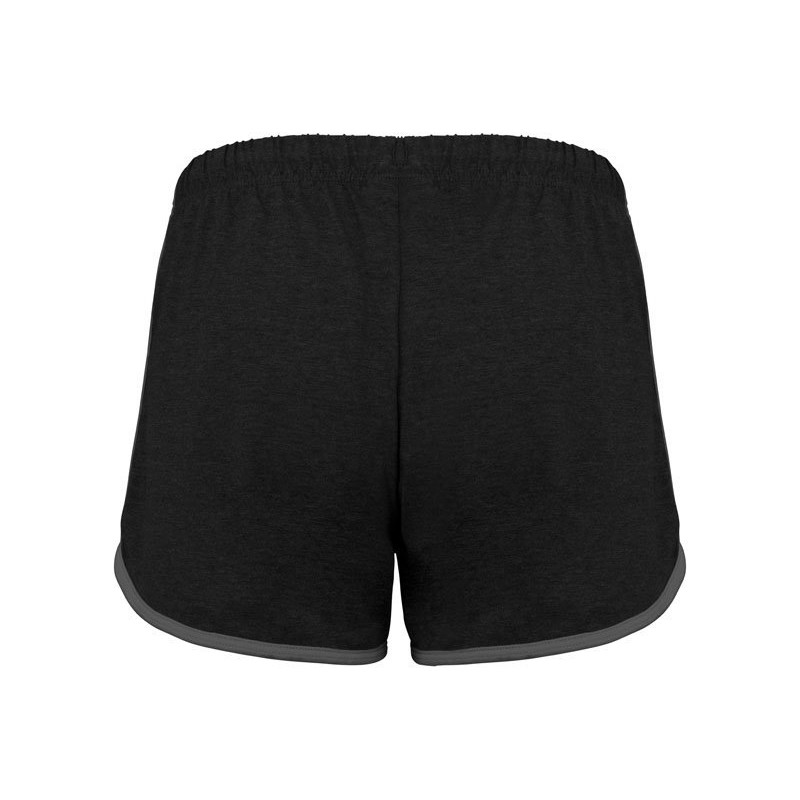 Short de sport femme en coton jersey, taille élastiquée, 210 g/m²