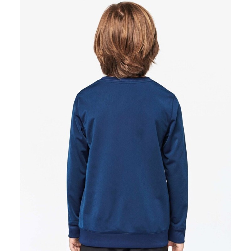 Sweat-shirt de sport enfant avec bande blanche, 210 g/m²