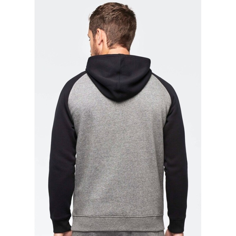 Sweat-shirt de sport adulte à capuche bicolore, 280 g/m²