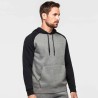 Sweat-shirt de sport adulte à capuche bicolore, 280 g/m²