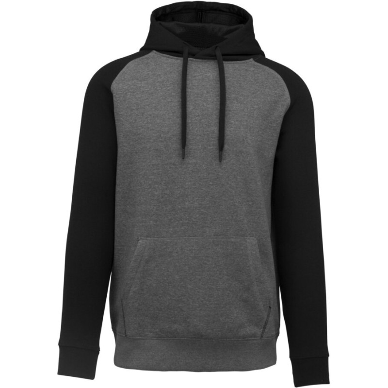 Sweat-shirt de sport adulte à capuche bicolore, 280 g/m²