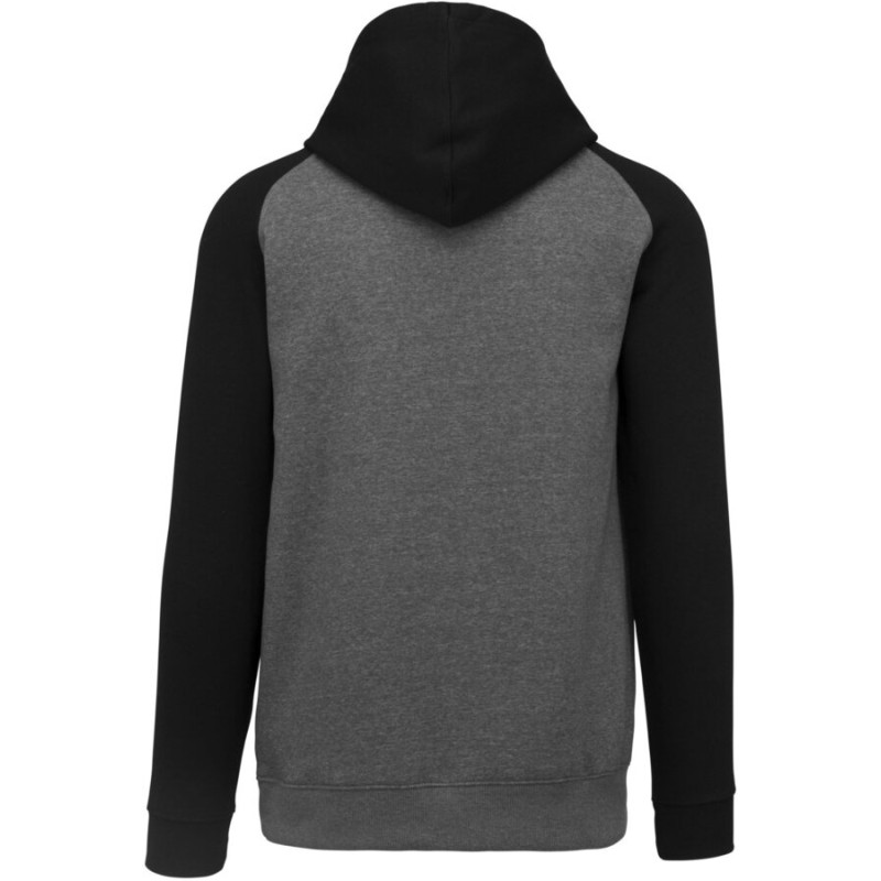 Sweat-shirt de sport adulte à capuche bicolore, 280 g/m²