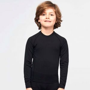 T-shirt de sport enfant double peau manches longues, 200 g/m²