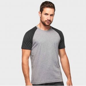 T-shirt de sport triblend bicolore manches courtes, 130 g/m²