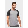 T-shirt de sport triblend bicolore manches courtes, 130 g/m²