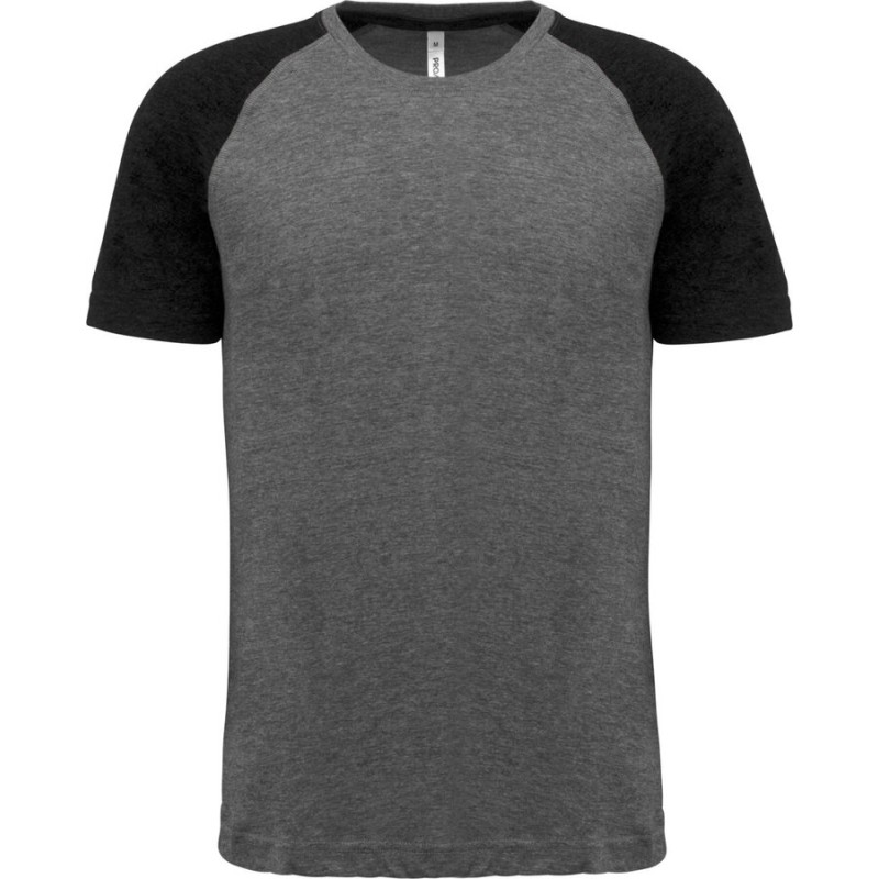 T-shirt de sport triblend bicolore manches courtes, 130 g/m²