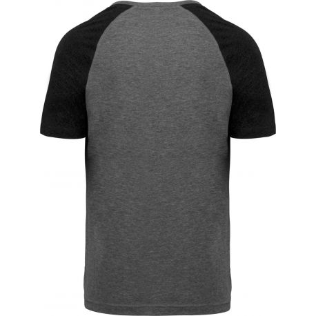 T-shirt de sport triblend bicolore manches courtes, 130 g/m²