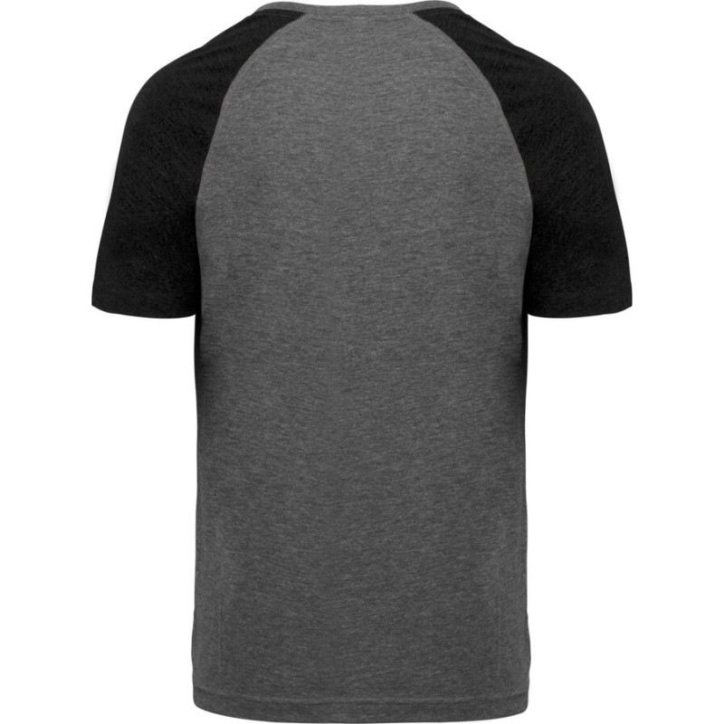 T-shirt de sport triblend bicolore manches courtes, 130 g/m²