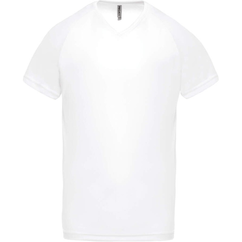 T-shirt homme col V respirant avec manches raglan, 140 g/m²