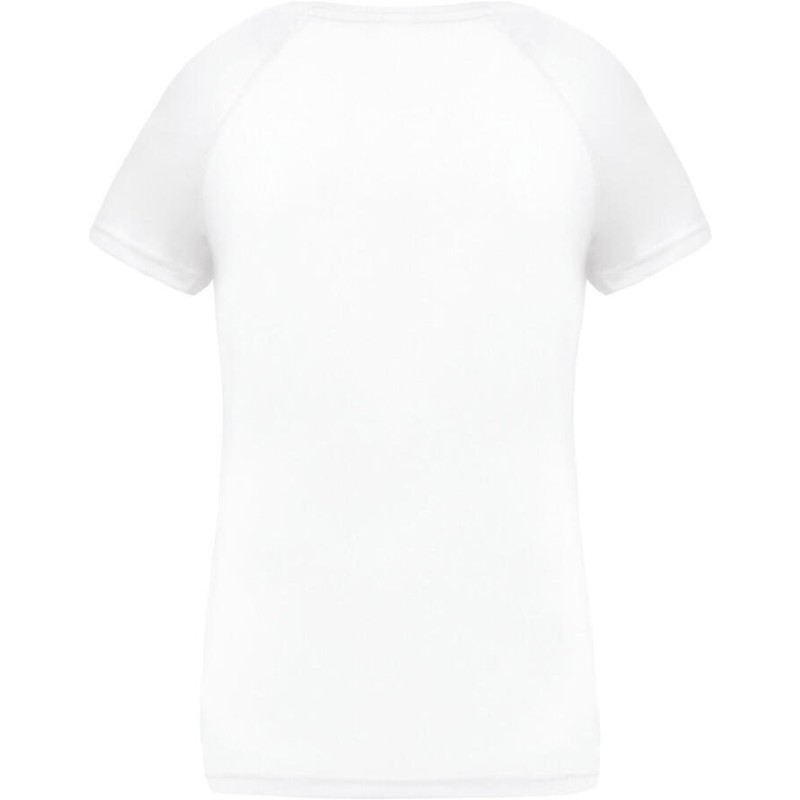 T-shirt femme col V respirant avec manches raglan, 140 g/m²