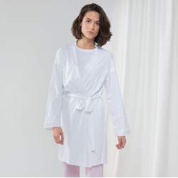 Peignoir femme de bain kimono en tissu jersey avec ceinture, 180 g/m²