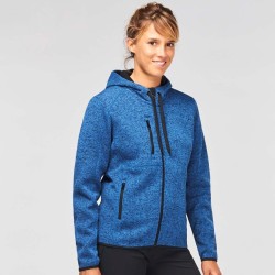  Veste sweat zippée et chinée à capuche pour femme, 345 g/m²