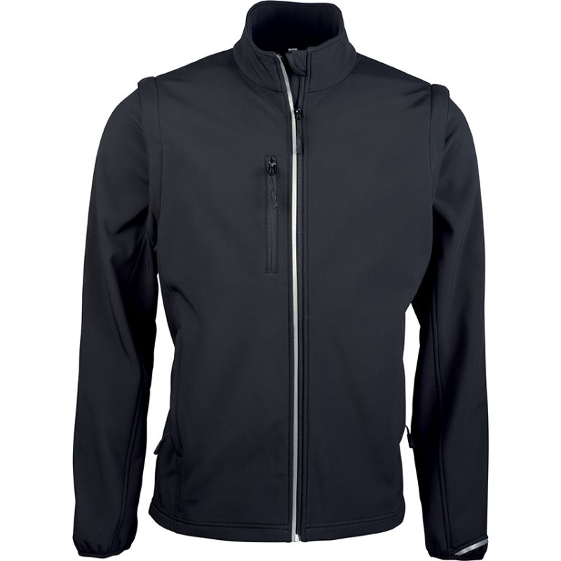 Veste softshell de sport respirant manches amovibles